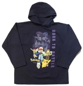Vintage Nintendo Pokemon Hoodie Sweatshirt 90s 1999 USA Born To Battle Sz M Ash - Picture 1 of 9