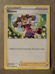 Pokemon TCG Sword & Shield Fusion Strike #240/260 Shauna Eevee Stamped Rare NM?? - Picture 1 of 3