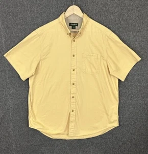 Camisa para hombre Eddie Bauer manga corta abotonada XL amarilla 100 % algodón - Imagen 1 de 11