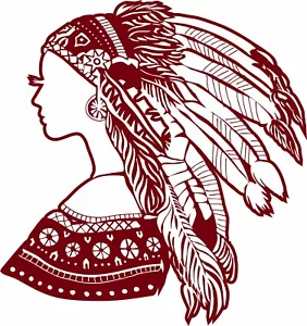 Native Americian Indian Girl Woman Car Truck Window Vinyl Decal Sticker - Foto 1 di 2