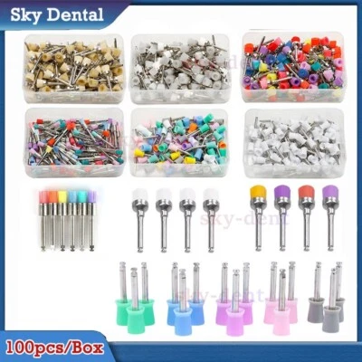 Dental Nylon Bristle Rubber Latch Flat Prophy Cups Polishing Brushes Prophylaxis - Image 1 of 4