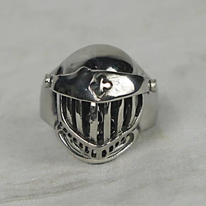 INOX JEWELRY Mens Stainless Steel knight Mark Moving Mask Ring Size 9-13 NEW - Picture 1 of 6