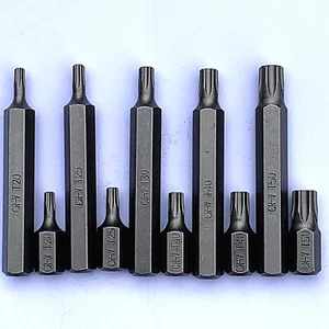 Tx20 - Tx60 Torx Star Tx bits keys 30mm and 75mm Long & 10 mm Hex Drive Sockets - Picture 1 of 33