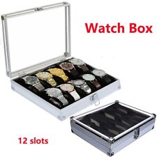 Watch storage box Aluminum Alloy Case 12 Grid Slots Jewelry Display Storage Case