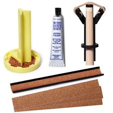 Bundle of 4 items:Ten Minute Cement, Plastic Cue Tip Clamp, Tip Trimmer & Topper