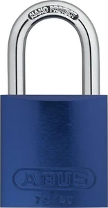 Abus Blue 72AL/40 72/40 KA Aluminum Safety Padlock Keyed Alike with 1" Shackle - Picture 1 of 4