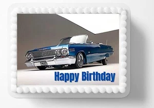 Lowrider Chicano Car Club Edible Image Personalized Edible Birthday Cake Topper - Picture 1 of 1
