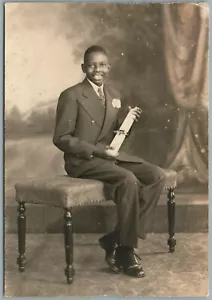 ANTICA FOTO REALE RAGAZZO AFROAMERICANO 4,5 x 6,5" - Foto 1 di 2
