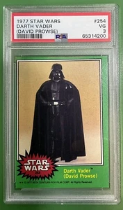 1977 Star Wars Card #254 Darth Vader David Prowse PSA 3 Cert #65314200 - Picture 1 of 12