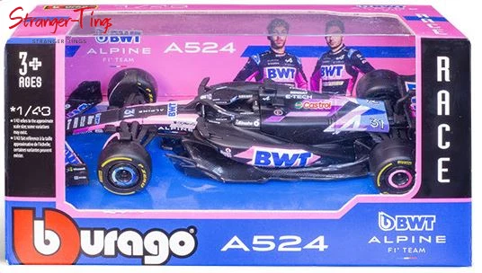 Carro Bburago BWT Alpine F1 Team A524 2024 Ocon caixa de cartão escala 1/43 - Imagem 1 de 1