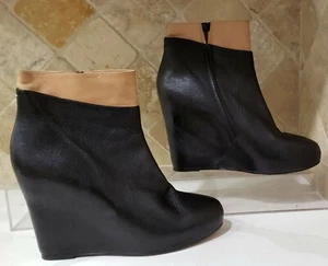 MM6 Maison Martin Margiela hidden Wedge ankle boot black size 41 us 10 - Picture 1 of 6