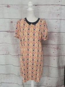 Maison Scotch Abstract Print Dress With Peter Pan Collar Size 10 - Picture 1 of 6
