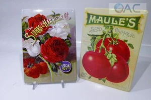 2 x Historiche Pflanzen Blechschilder Sammlerstück Nostalgisch Rosen / Tomaten - Picture 1 of 1