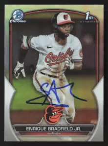 Enrique Bradfield Jr firmato 2023 1° rifrattore cromato Bowman # BDC-188 Orioles - Foto 1 di 2