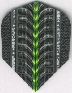 Green HARROWS SUPERGRIP Dimplex Ribs Dart Flights: 3 pro Set - Bild 1 von 4