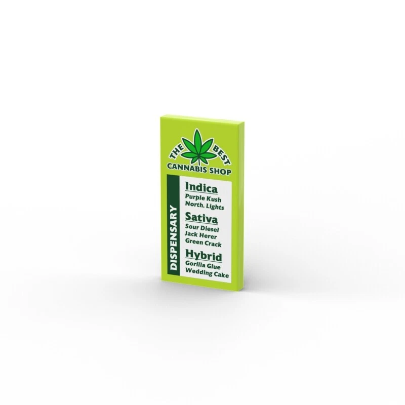 PRIBRI Cannabis Shop Dispensary ❤️ Custom printed original LEGO® brick tile /24136