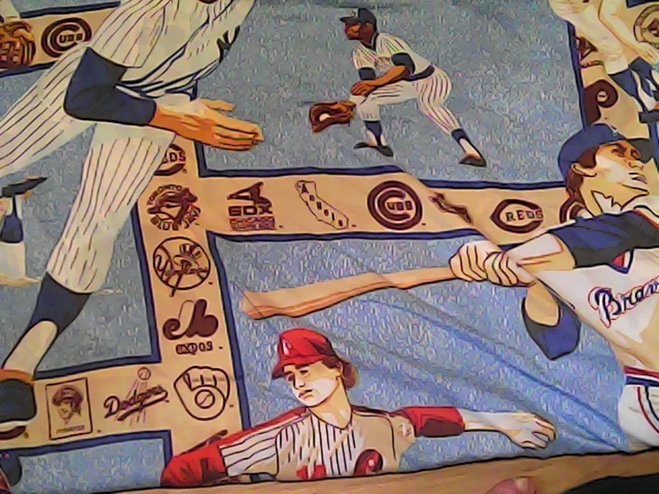 Hoja de béisbol vintage tamaño doble Blue Jays Yankees Cubs White Sox Reds Angels. Foto 1 de 1