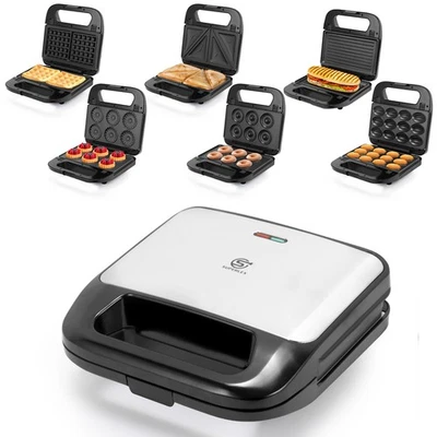 SUPERLEX 6-in-1 Multifunktionsgerät Sandwich maker Toaster Waffeleisen Toast Panini Grill