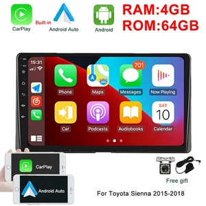64GB Apple Carplay For Toyota Sienna 2015-2018 Car Stereo Radio Android 13 + Cam - Picture 1 of 21