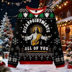 Disappointments All of You Funny Jesus Ugly Christmas Sweater, Ugly Christmas - Picture 1 of 4