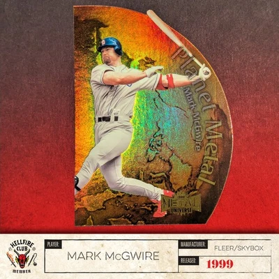 1999 Skybox Metal Universe PLANET METAL Mark McGwire Die Cut Holofoil (#12) - Imagem 1 de 4