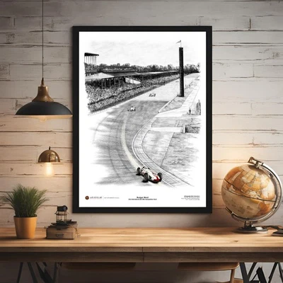 1959 Indianapolis 500 Wall Art Print Rodger Ward Poster Indy-500 Racing Gift - Image 1 of 4
