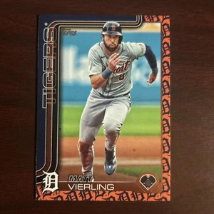 2025 Topps Series 1 Team Logo Boarder Variation SSP Tigers Matt Vierling Rare - Picture 1 of 2