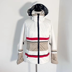 OBERMEYER Camille Women 2 White Ski Jacket Retro Softshell Removable Hood Powder - Picture 1 of 17