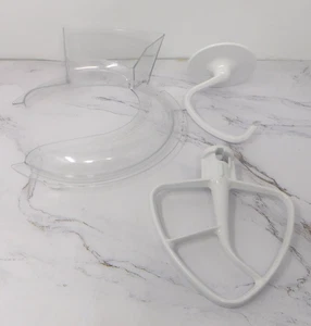 Kitchen Aid Mixer ReplacementbAttachments Beater Dough Hook & 8" Splash Guard - Picture 1 of 6