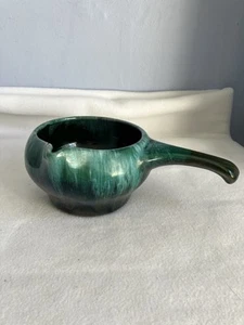 VTG Blue Mountain Pottery Gravy Sauce Dish With Spout,teal Blue Drip Glaze - Picture 1 of 6