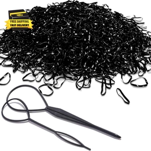 Bandas para el cabello 2000 piezas, banda elástica para el cabello, mini lazos de goma para el cabello con 2 piezas Topsy - Imagen 1 de 7