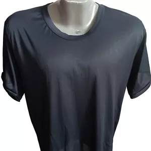 Large Single Stitch Vintage T-shirt Black Shiny Nylon Slinky Thin 1980's Goth - Picture 1 of 6