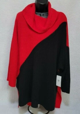 Chaus Womens Sweater Shirt Top Blouse Size XL X Large Red Black NEW - Image 1 of 4