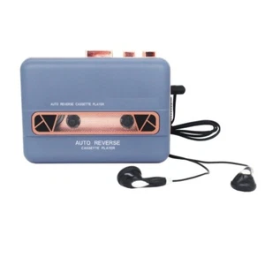 Walkman Reproductor de Cassette Auriculares Clase Portátil - Azul/Dorado C12 - Imagen 1 de 8