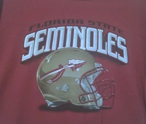 Florida State Seminoles ACC College Football Red L T-Shirt Adidas 100% Cotton - Picture 1 of 4