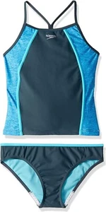 Speedo Rhythmic Tie Dye Tankini Two Piece Swimsuit, Asphalt Girls , Size 14 - Picture 1 of 2
