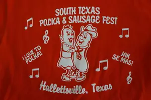 South Texas Polka & Sausage Fest T-Shirt Hallettsville Texas **SEE PICS 4 MEAS** - Picture 1 of 7