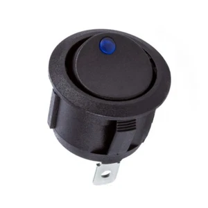Interruptor basculante redondo iluminación LED azul 12v 3 pines encendido/apagado universal - Imagen 1 de 3
