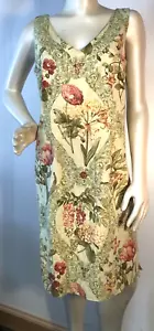 Kleid Talbots Vintage Gr. M gelb geblümt verziert Perlen V-Ausschnitt - Bild 1 von 7