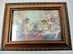 Sankyo Schmuck Spieluhr Mary Had A Little Lamb mit Toplader Bilderrahmen - Bild 1 von 7