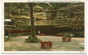 Dance Floor and Entrance to Dunbar Cave Clarksville Tennessee Postcard - Picture 1 of 9