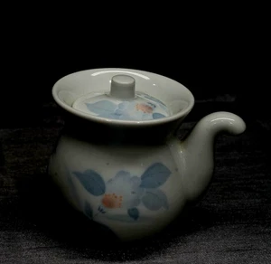 Pequeña tetera japonesa de porcelana MCI pastel y blanca Houhin Sencha firmada por artista - Imagen 1 de 9
