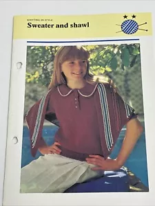 Sweater and Shawl Women's Knitting Pattern Card - Picture 1 of 4
