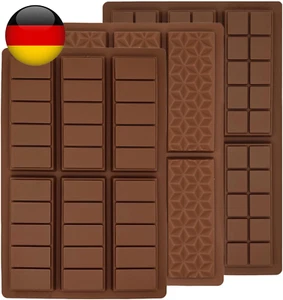 3 Stück Silikon Schokoladenform, 6 Tafeln Müsliriegel Schokoladenformen, Rechtec - Bild 1 von 7