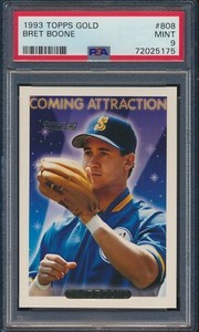 1993 Topps Gold #808 Bret Boone Seattle Mariners PSA 9 MINT