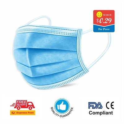 Disposable Daily Protective Face Mask Mouth Cover 3 layer with Melt blown Filter - image 1 of 4