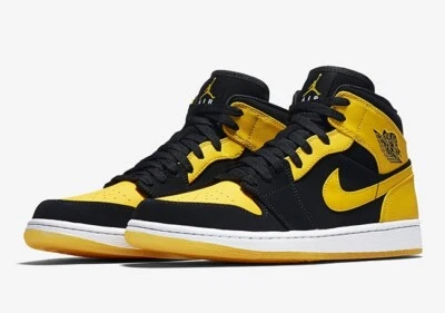 NIB DS Air Jordan 1 Retro 'New Love' 2017 - Sz 13 - 554724-035 - Black/Yellow - Image 1 of 4