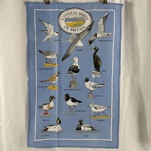Toalla de cocina Coastal Birds Of Britain plato de té algodón 28"x18" patos gaviotas charranes - Imagen 1 de 10