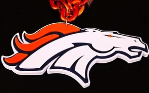 New Denver Broncos Football Necklace Chain 34 inches BIG 3D Foam Logo - Picture 1 of 7