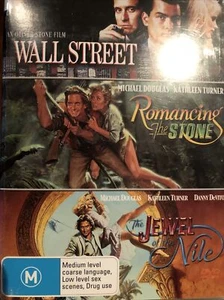 WALL STREET / ROMANCING THE STONE / JEWEL OF THE NILE (3 DVD) MICHAEL DOUGLAS - Picture 1 of 4